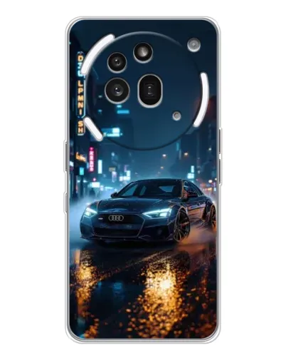 Чехол для Nothing Phone (3a) Pro с картинкой «Ночной город и Audi»
