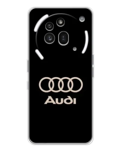 Чехол для Nothing Phone (3a) Pro с картинкой «Audi — золотой логотип»