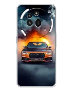 Чохол для Nothing Phone (3a) Pro з картинкою «Audi у вогняному диму»