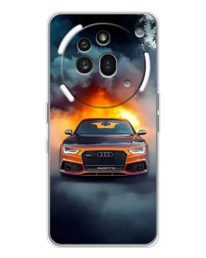 Чехол для Nothing Phone (3a) Pro с картинкой «Audi в огненном дыму»
