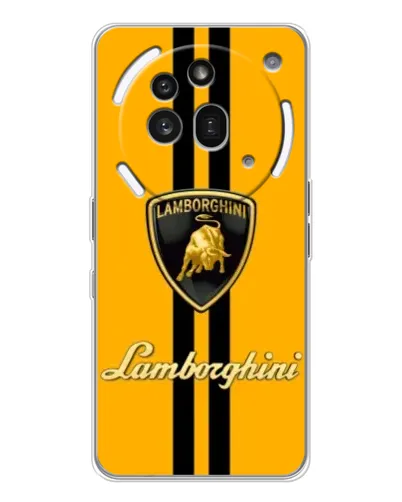 Чехол для Nothing Phone (3a) Pro с картинкой «Lamborghini Stripe желтый»