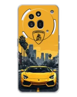 Чехол для Nothing Phone (3a) Pro с картинкой «Желтый Lamborghini город» Чехол для Nothing Phone (3a) Pro с картинкой «Желтый Lamborghini город»
