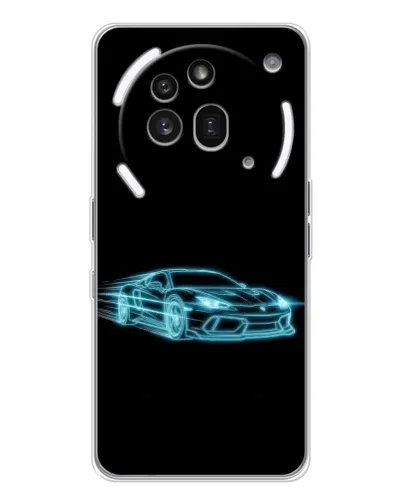 Чехол для Nothing Phone (3a) Pro с картинкой «Неоновый контур Lamborghini»