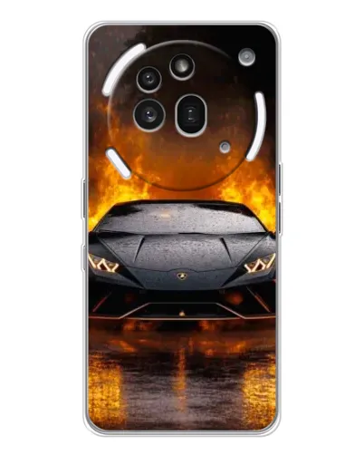 Чехол для Nothing Phone (3a) Pro с картинкой «Lamborghini в огне»