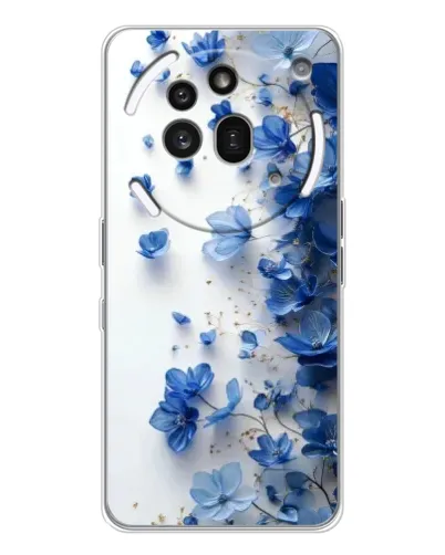 Чехол для Nothing Phone (3a) Pro с картинкой «Голубой цветочный каскад» Чехол для Nothing Phone (3a) Pro с картинкой «Голубой цветочный каскад»