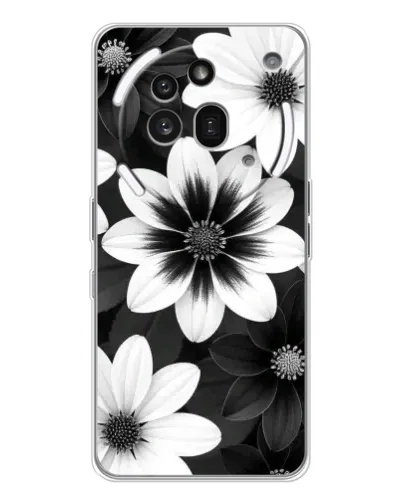 Чехол для Nothing Phone (3a) Pro с картинкой «Монохромные астры» Чехол для Nothing Phone (3a) Pro с картинкой «Монохромные астры»
