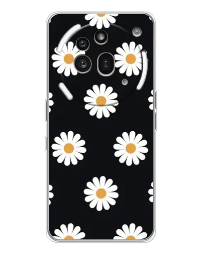 Чехол для Nothing Phone (3a) Pro с картинкой «Ромашки на черном» Чехол для Nothing Phone (3a) Pro с картинкой «Ромашки на черном»
