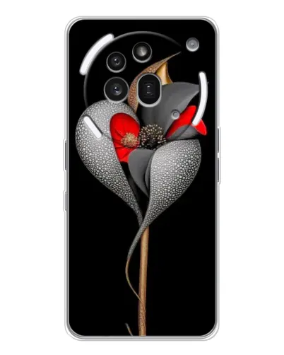 Чехол для Nothing Phone (3a) Pro с картинкой «Серебряный фантазийный цветок» Чехол для Nothing Phone (3a) Pro с картинкой «Серебряный фантазийный цветок»