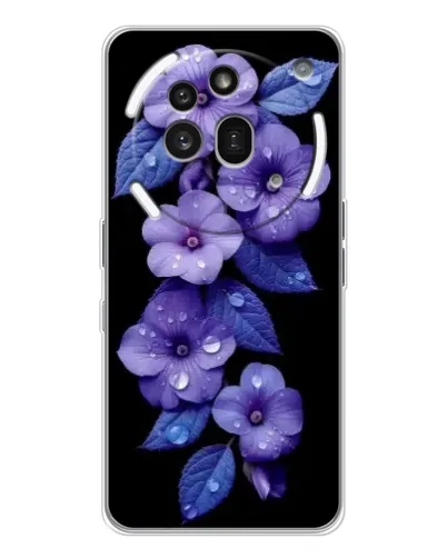 Чехол для Nothing Phone (3a) Pro с картинкой «Фиолетовые цветы с росою» Чехол для Nothing Phone (3a) Pro с картинкой «Фиолетовые цветы с росою»