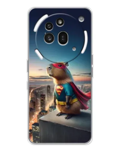 Чехол для Nothing Phone (3a) Pro с картинкой «Капи-мен супергерой» Чехол для Nothing Phone (3a) Pro с картинкой «Капи-мен супергерой»