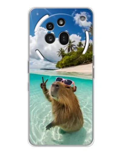 Чехол для Nothing Phone (3a) Pro с картинкой «Капибара на море» Чехол для Nothing Phone (3a) Pro с картинкой «Капибара на море»