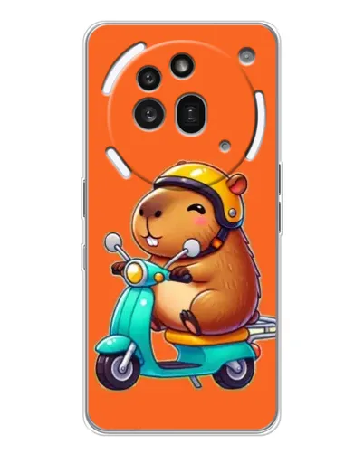 Чехол для Nothing Phone (3a) Pro с картинкой «Капибара на скутере» Чехол для Nothing Phone (3a) Pro с картинкой «Капибара на скутере»