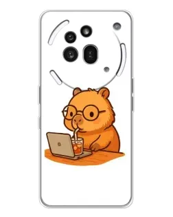 Чохол для Nothing Phone (3a) Pro з картинкою «Капібара з ноутбуком»