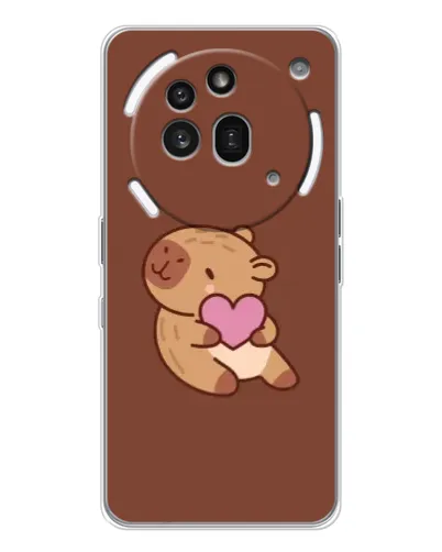Чехол для Nothing Phone (3a) Pro с картинкой «Капибара с сердцем» Чехол для Nothing Phone (3a) Pro с картинкой «Капибара с сердцем»