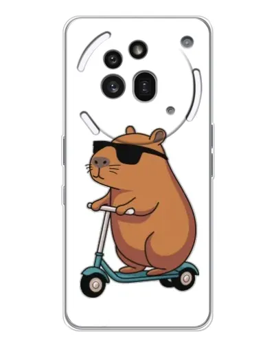 Чехол для Nothing Phone (3a) Pro с картинкой «Капибара на самокате» Чехол для Nothing Phone (3a) Pro с картинкой «Капибара на самокате»