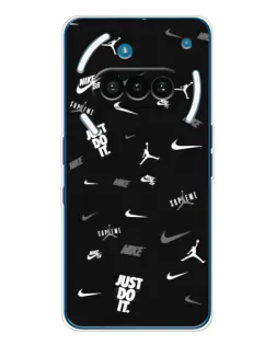 Чехол для Nothing Phone (3a) с картинкой «Nike Black Pattern» Чехол для Nothing Phone (3a) с картинкой «Nike Black Pattern»