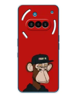 Чохол для Nothing Phone (3a) з картинкою «Bored Ape — червоний фон»