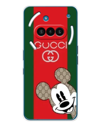 Чехол для Nothing Phone (3a) с картинкой «Gucci — полосы и Микки» Чехол для Nothing Phone (3a) с картинкой «Gucci — полосы и Микки»