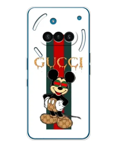Чехол для Nothing Phone (3a) с картинкой «Микки Маус Gucci — полосы» Чехол для Nothing Phone (3a) с картинкой «Микки Маус Gucci — полосы»