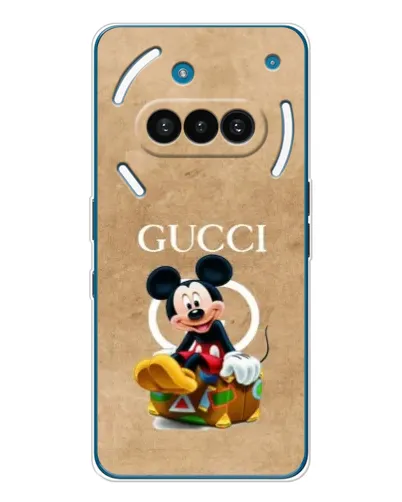 Чехол для Nothing Phone (3a) с картинкой «Микки Маус Gucci — крафт» Чехол для Nothing Phone (3a) с картинкой «Микки Маус Gucci — крафт»