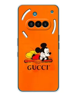 Чехол для Nothing Phone (3a) с картинкой «Микки Маус Gucci — оранж»