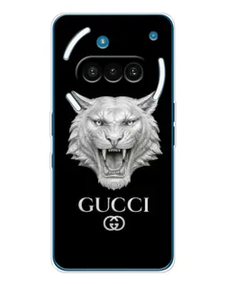 Чехол для Nothing Phone (3a) с картинкой «Gucci — серебряный лев»