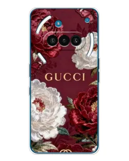 Чехол для Nothing Phone (3a) с картинкой «Gucci — бордовые розы»