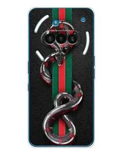 Чехол для Nothing Phone (3a) с картинкой «Gucci — змея на полосе»