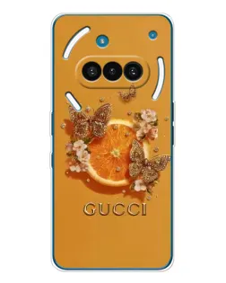Чехол для Nothing Phone (3a) с картинкой «Gucci — золотые бабочки»