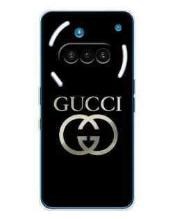 Чехол для Nothing Phone (3a) с картинкой «Gucci — золото на черном»
