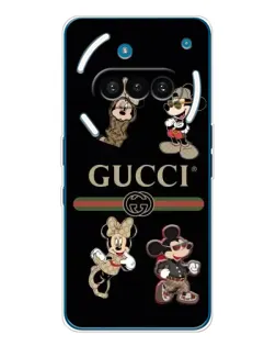 Чехол для Nothing Phone (3a) с картинкой «Gucci — герои Disney и монограмма»