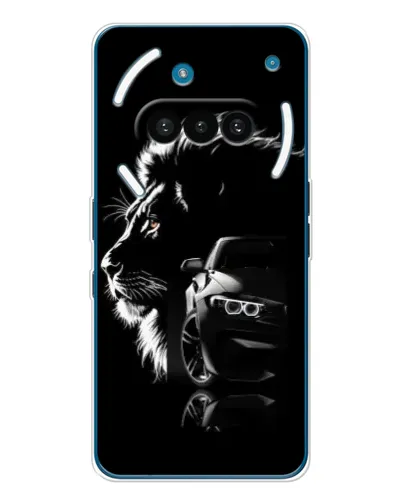 Чехол для Nothing Phone (3a) с картинкой «BMW и лев» Чехол для Nothing Phone (3a) с картинкой «BMW и лев»