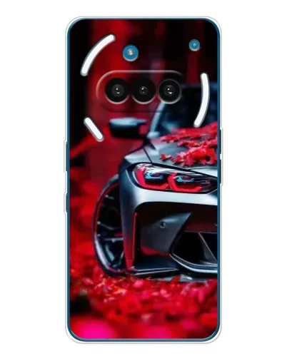 Чехол для Nothing Phone (3a) с картинкой «Спортивная BMW и цветы» Чехол для Nothing Phone (3a) с картинкой «Спортивная BMW и цветы»