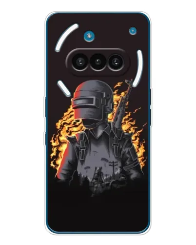 Чехол для Nothing Phone (3a) с картинкой «PUBG — огненный силуэт» Чехол для Nothing Phone (3a) с картинкой «PUBG — огненный силуэт»