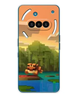 Чехол для Nothing Phone (3a) с картинкой «Майнкрафт закат солнца»