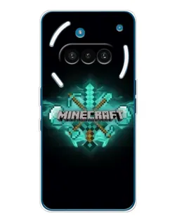 Чехол для Nothing Phone (3a) с картинкой «Minecraft Diamond лого»
