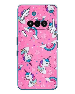 Чехол для Nothing Phone (3a) с картинкой «Unicorn паттерн розовый»