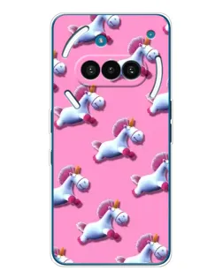 Чехол для Nothing Phone (3a) с картинкой «Единороги на розовом»