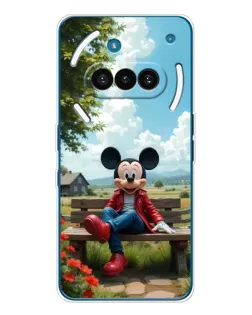 Чехол для Nothing Phone (3a) с картинкой «Микки на скамейке»