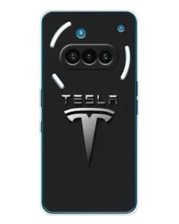 Чохол для Nothing Phone (3a) з картинкою «Сталевий логотип Tesla»