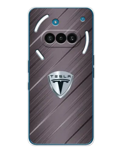 Чехол для Nothing Phone (3a) с картинкой «Металлическая текстура Tesla»