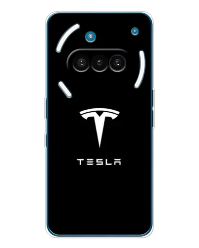 Чехол для Nothing Phone (3a) с картинкой «Tesla White Logo»