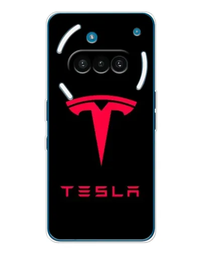 Чехол для Nothing Phone (3a) с картинкой «Tesla Red Logo»