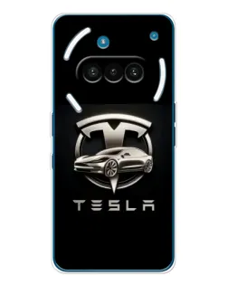 Чохол для Nothing Phone (3a) з картинкою «Tesla — срібне авто»