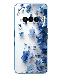Чехол для Nothing Phone (3a) с картинкой «Голубой цветочный каскад»
