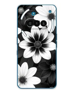 Чехол для Nothing Phone (3a) с картинкой «Монохромные астры»