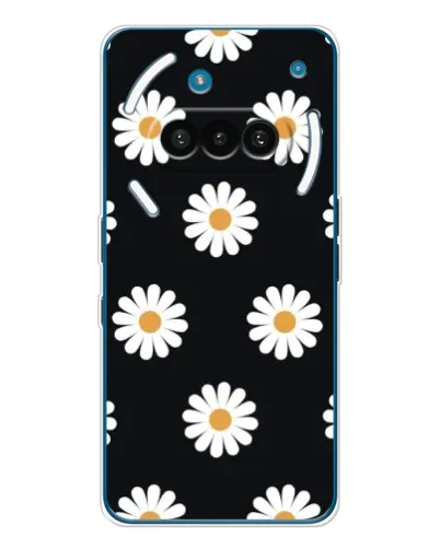 Чехол для Nothing Phone (3a) с картинкой «Ромашки на черном» Чехол для Nothing Phone (3a) с картинкой «Ромашки на черном»