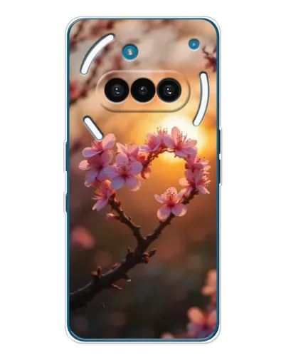 Чехол для Nothing Phone (3a) с картинкой «Розовый цвет сердце на фоне заката» Чехол для Nothing Phone (3a) с картинкой «Розовый цвет сердце на фоне заката»