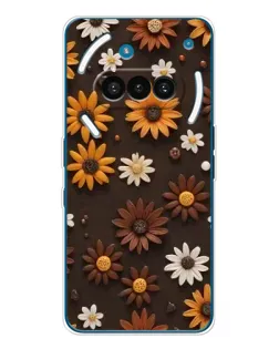 Чехол для Nothing Phone (3a) с картинкой «Узор из маленьких подсолнухов»