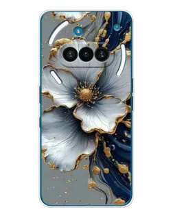 Чехол для Nothing Phone (3a) с картинкой «Белый цветок и золотой флюид»